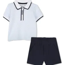 комплект из рубашки поло и шортов с логотипом