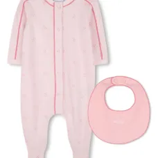 Комплект из пижамы и нагрудника с логотипом