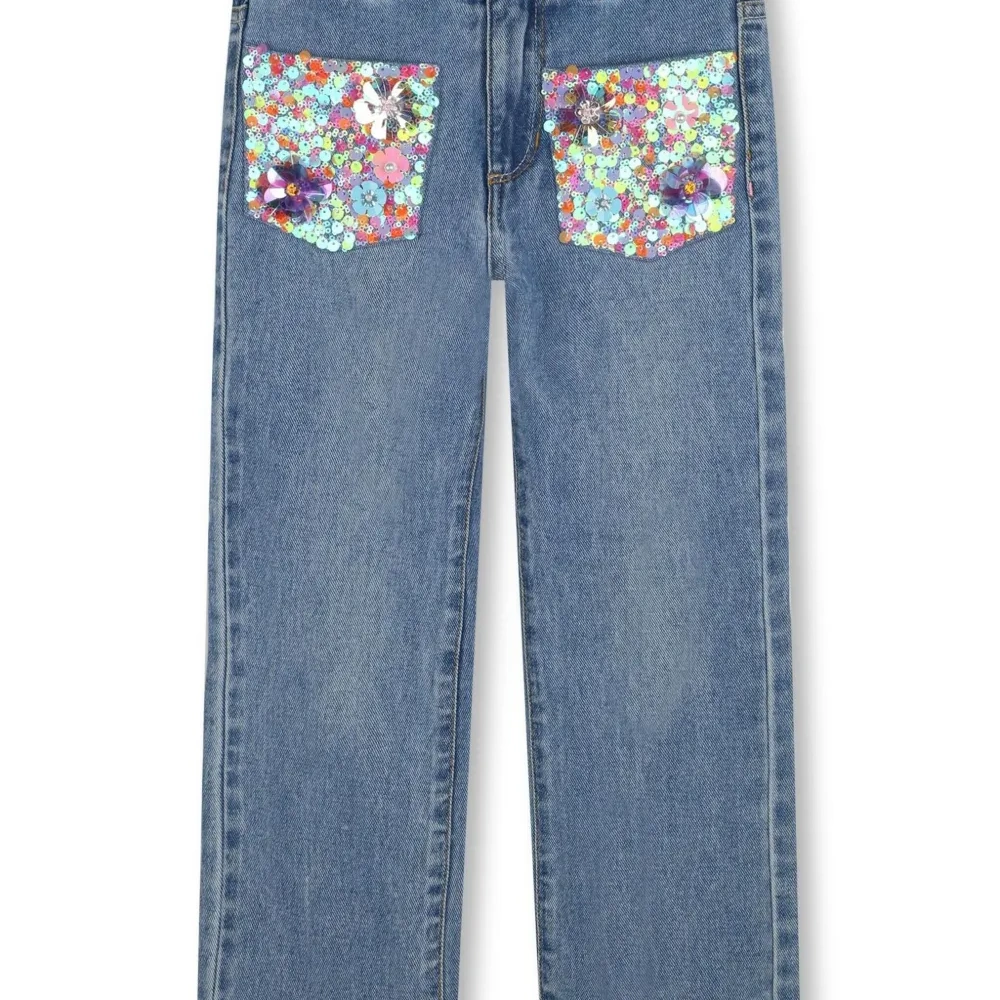 Джинсы с пайетками