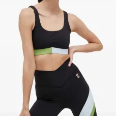 Спортивный бюстгальтер в стиле колор-блок с логотипом