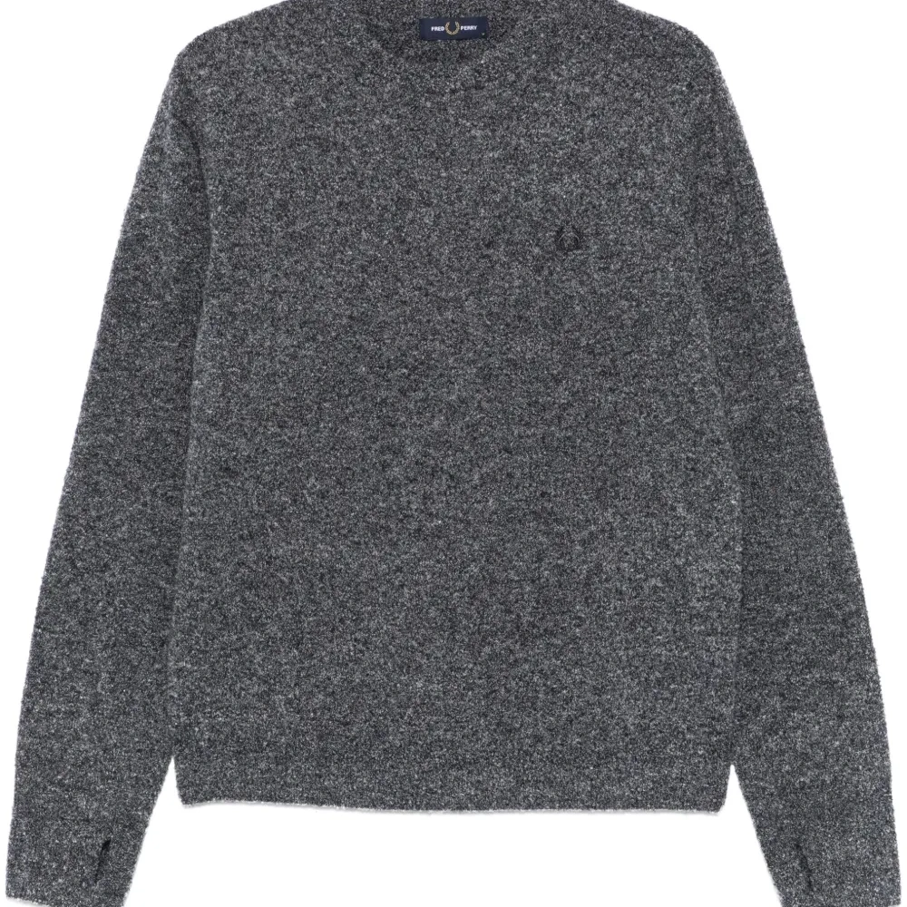 Свитер из ткани букле с круглым вырезом