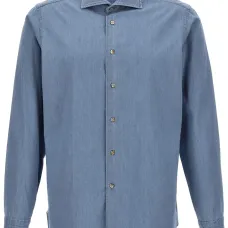 Рубашка из ткани шамбре