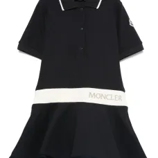 Платье с логотипом и воротником поло