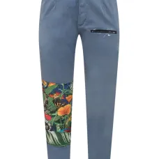 Джинсы с цветочным принтом