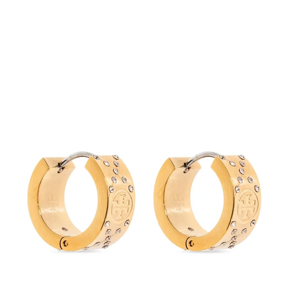 Маленькие серьги-кольца с монограммой