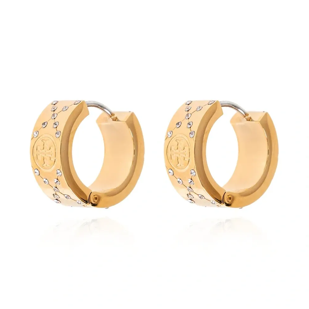 Маленькие серьги-кольца с монограммой