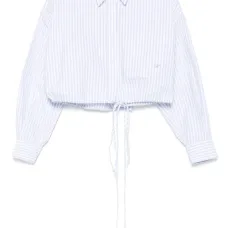 Укороченная рубашка в полоску Укороченная рубашка в полоску