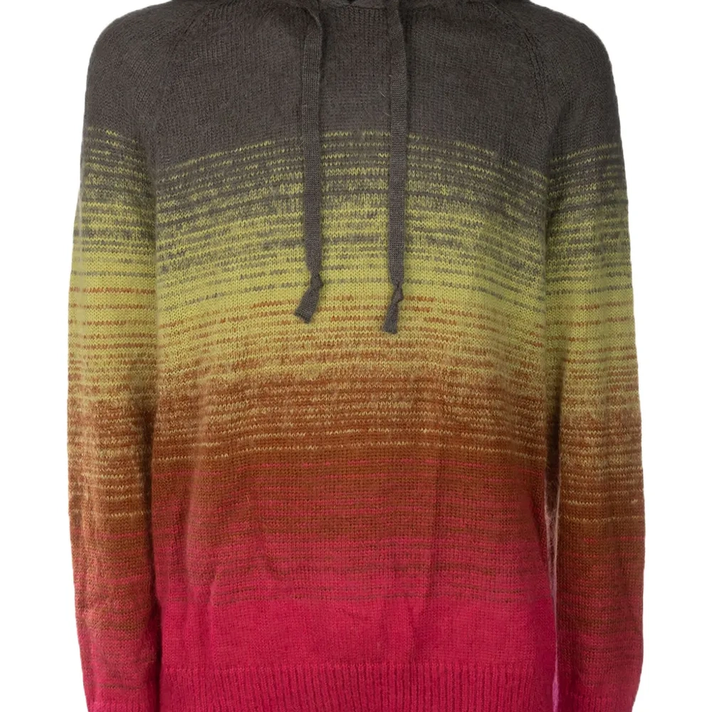 свитер с капюшоном и эффектом омбре