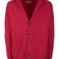 кардиган в рубчик с воротником-шалькой