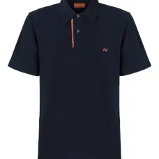 Рубашка поло с отделкой в полоску Рубашка поло с отделкой в полоску