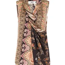 Топ с принтом пейсли и драпировкой