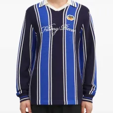 полосатый свитер с воротником поло