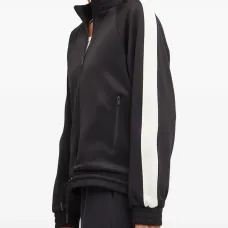 Толстовка на молнии с полосатыми деталями Толстовка на молнии с полосатыми деталями