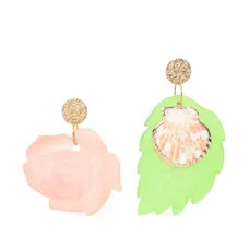 Серьги с цветочной аппликацией