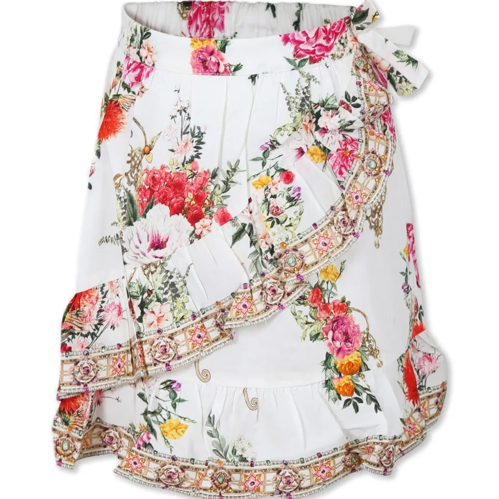 Юбка мини с запахом и оборками