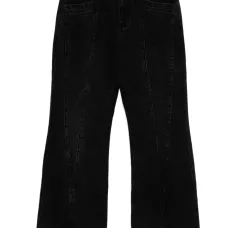 Расклешенные джинсы с эффектом потертости