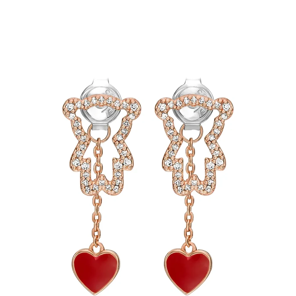 Серьги в виде мишек с сердечками