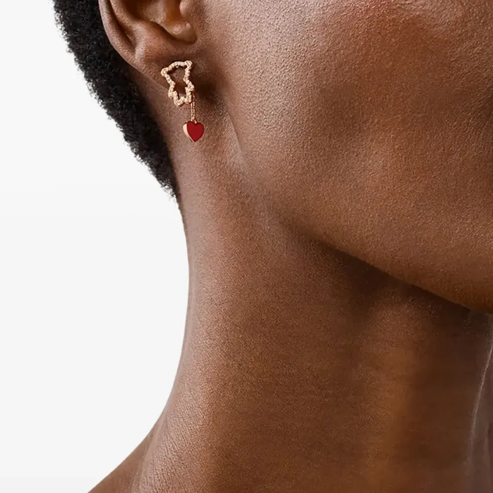 Серьги в виде мишек с сердечками