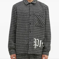 Рубашка с длинными рукавами и вышитым логотипом