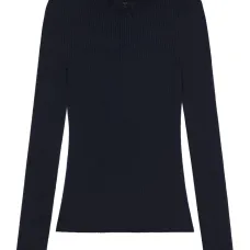 Джемпер в рубчик с высоким воротником