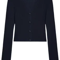 Укороченный кардиган в рубчик