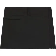 Юбка мини с поясом и складками