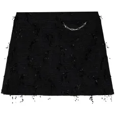 Твидовая юбка мини с бахромой