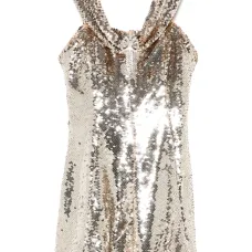 Платье мини с открытыми плечами и пайетками Платье мини с открытыми плечами и пайетками