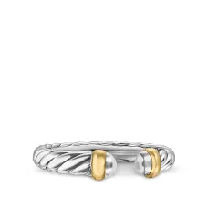 Кольцо Petite Cable из желтого золота и серебра (3.4 мм)