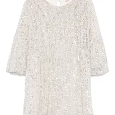 Платье с объемными рукавами и пайетками