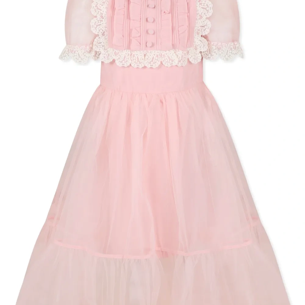 Платье из тюля с кружевом