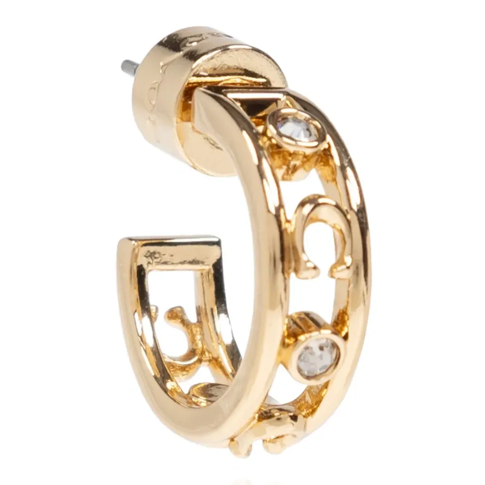 Серьги-кольца с кристаллами