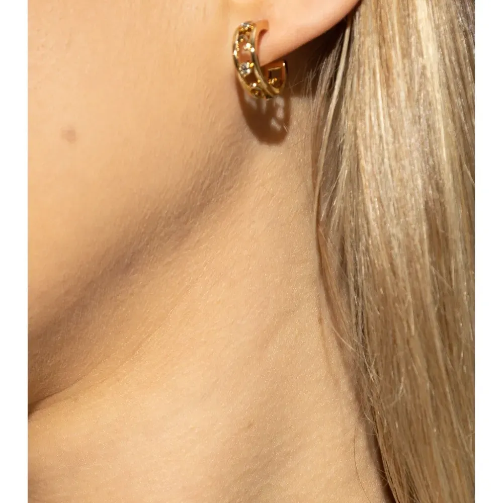 Серьги-кольца с кристаллами