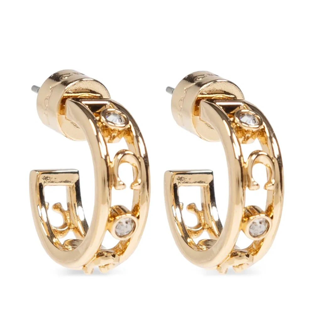 Серьги-кольца с кристаллами