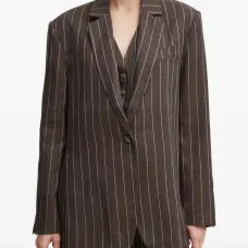 Однобортный пиджак в полоску