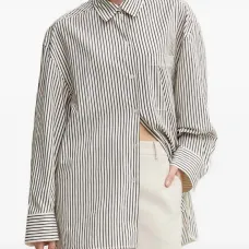 Рубашка в полоску с нагрудным карманом Рубашка в полоску с нагрудным карманом