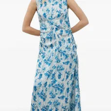 Миди-платье с цветочным принтом и сборками