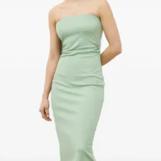 Тубусное миди-платье с драпировкой