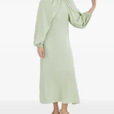 Макси-платье с рукавами-буфами