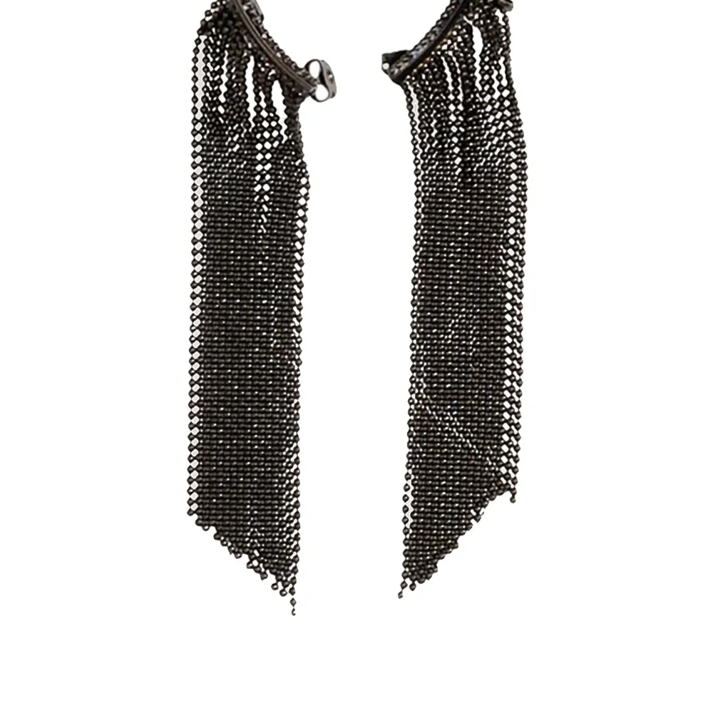 Серьги-каффы с бахромой