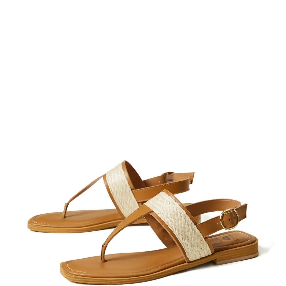 Сандалии с плетеными вставками