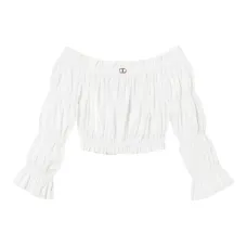 Топ с открытыми плечами и оборками