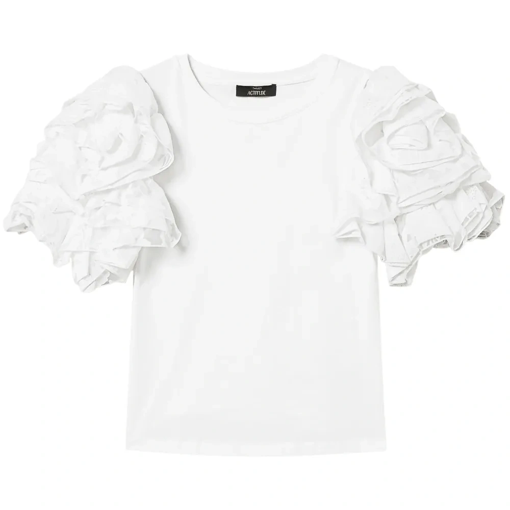 Футболка с рукавами из органзы