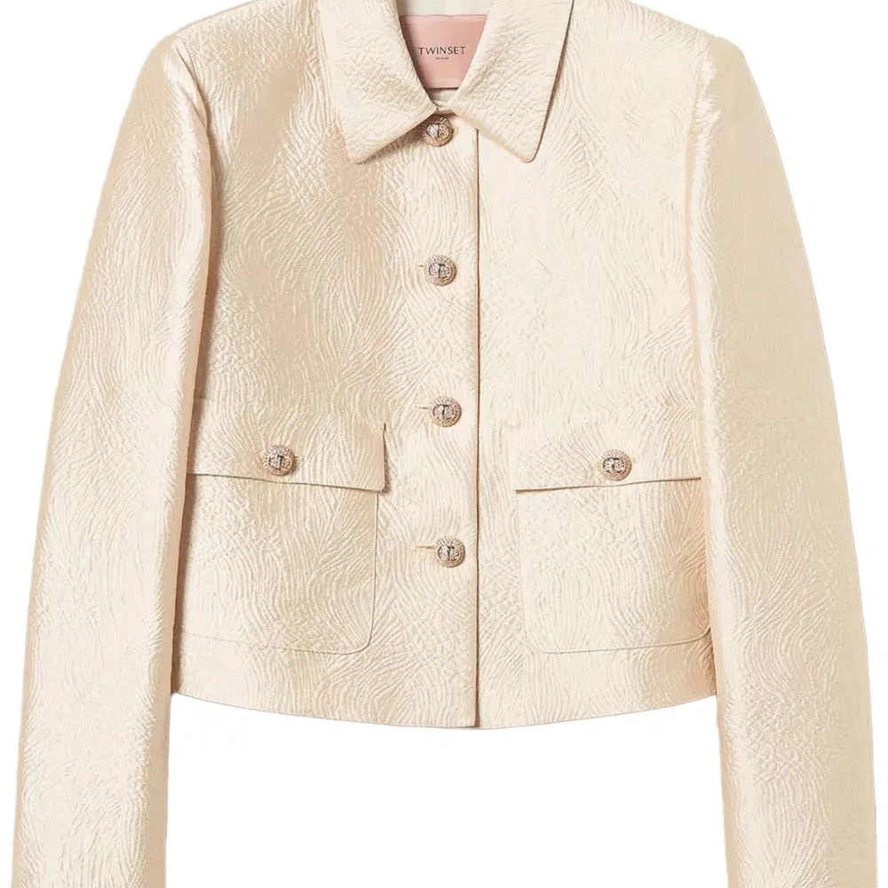 Укороченный жаккардовый жакет