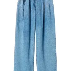 Широкие джинсы со складками Широкие джинсы со складками