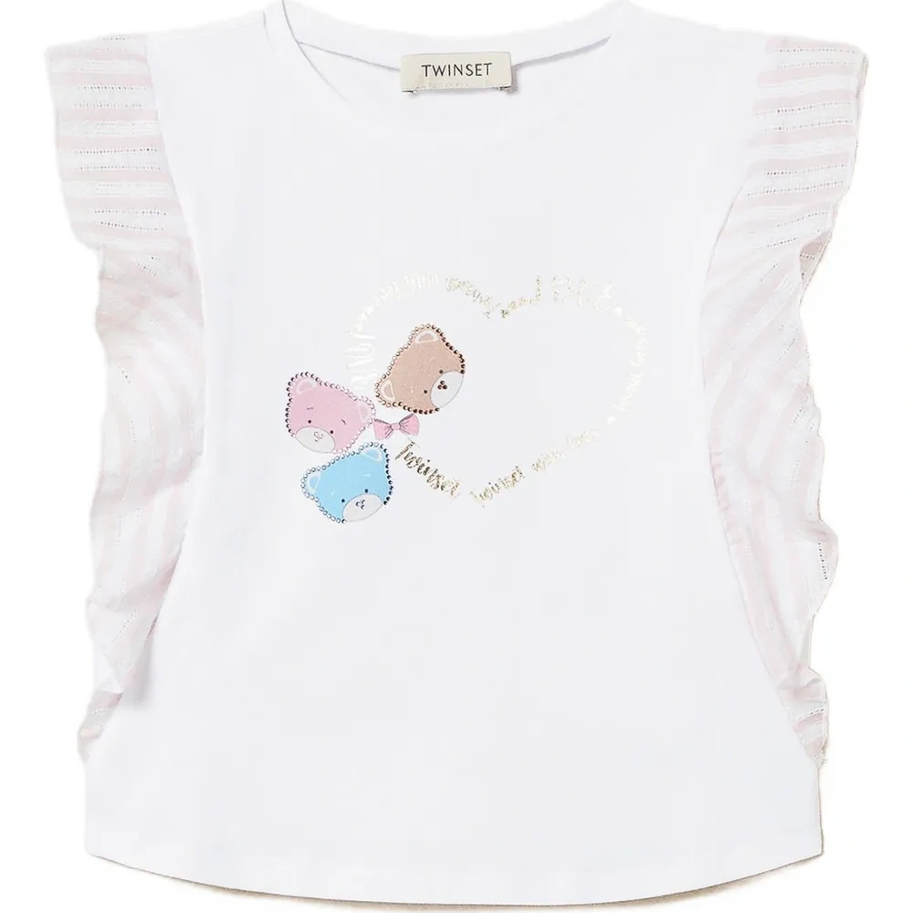 футболка с оборками на рукавах