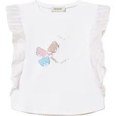 футболка с оборками на рукавах футболка с оборками на рукавах