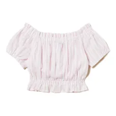 полосатый топ с открытыми плечами