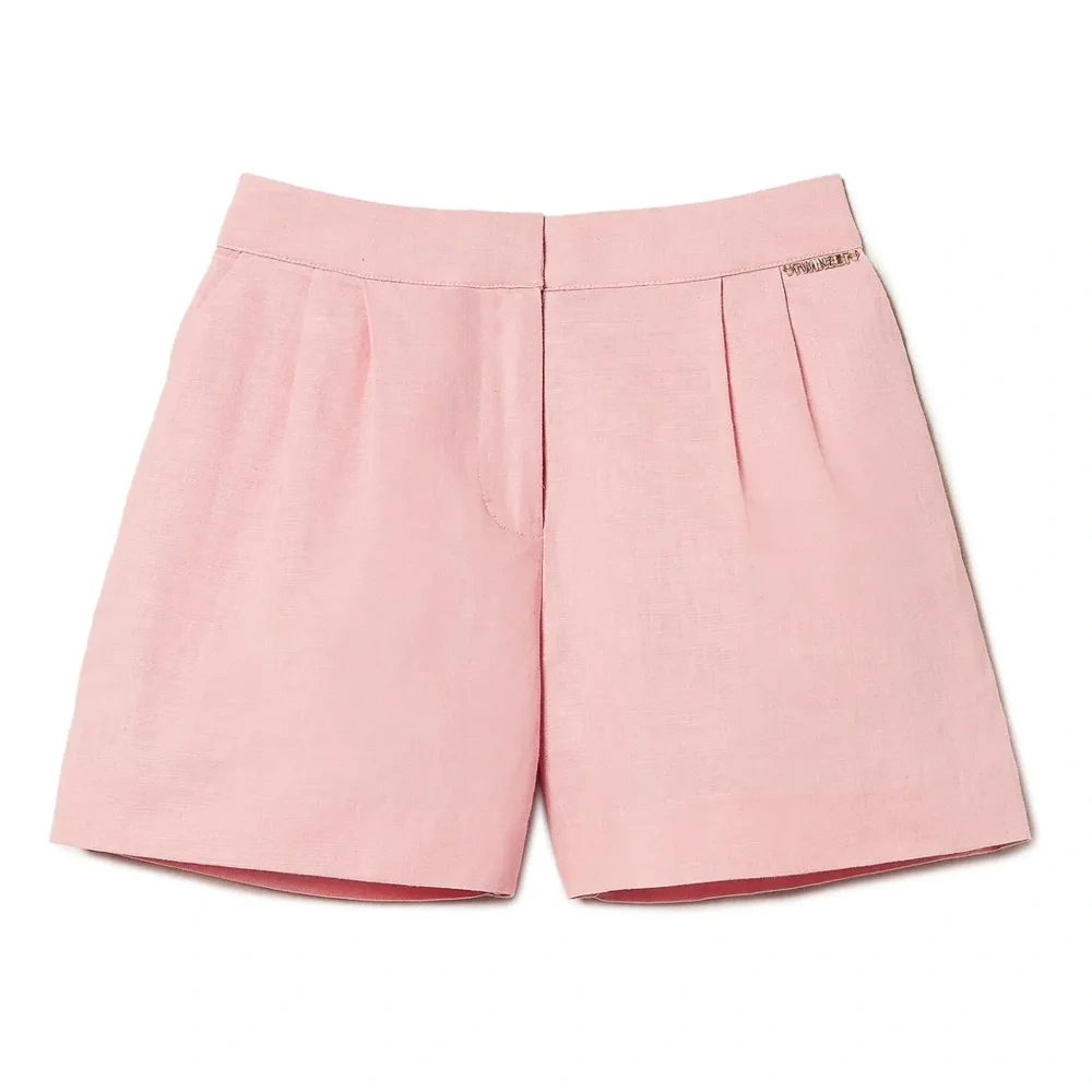 Шорты из смесового льна