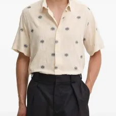Рубашка с узором с короткими рукавами Рубашка с узором с короткими рукавами